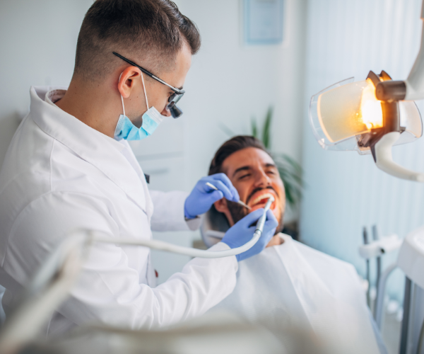 man getting dental checkup